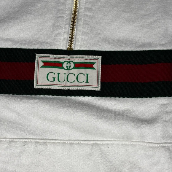 Gucci Web Accent thick White Hoodie Men’s Small - Picture 5 of 14